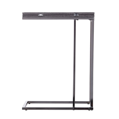 25" Silver And Gray Expandable Rectangular End Table HomeRoots