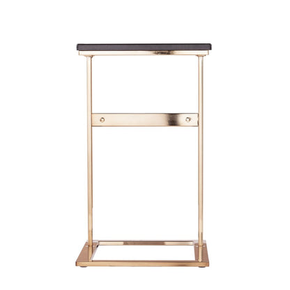 24" Gold And Black Contemporary Rectangular End Table HomeRoots