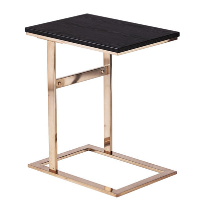 24" Gold And Black Contemporary Rectangular End Table HomeRoots