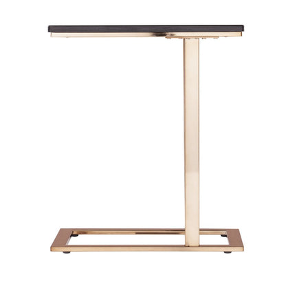 24" Gold And Black Contemporary Rectangular End Table HomeRoots