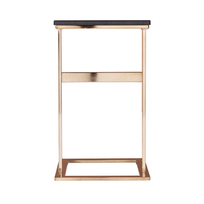 24" Gold And Black Contemporary Rectangular End Table