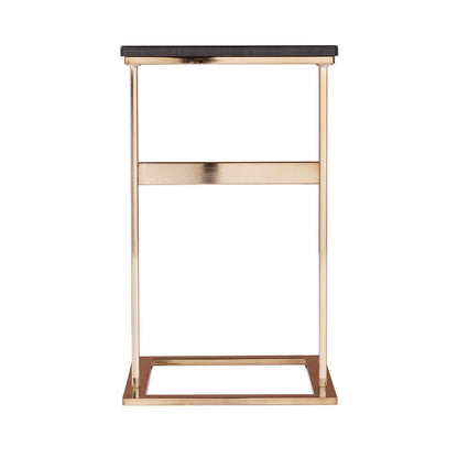 24" Gold And Black Contemporary Rectangular End Table HomeRoots