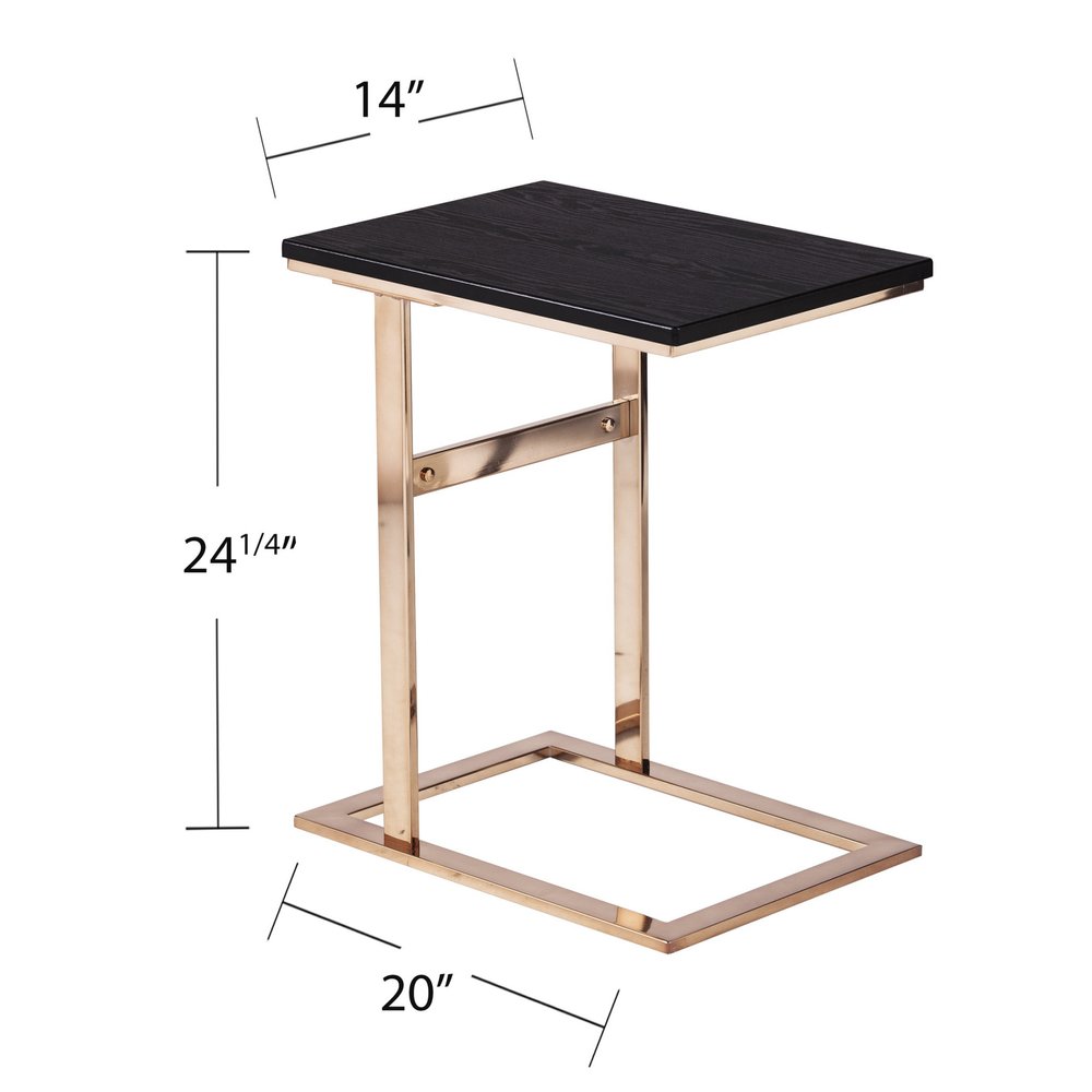 24" Gold And Black Contemporary Rectangular End Table HomeRoots