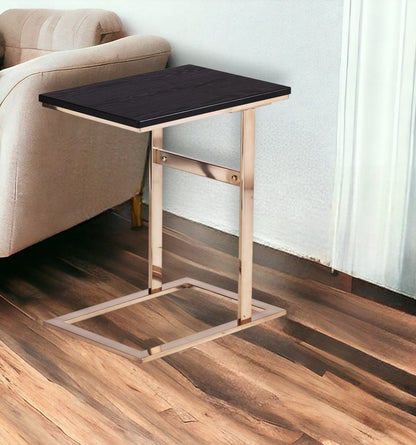 24" Gold And Black Contemporary Rectangular End Table HomeRoots