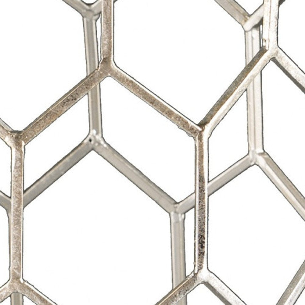 18" Antiqued Gold Honeycomb Hexagonal End Table HomeRoots