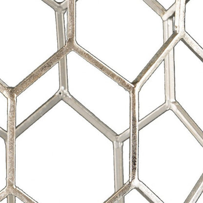 18" Antiqued Gold Honeycomb Hexagonal End Table HomeRoots