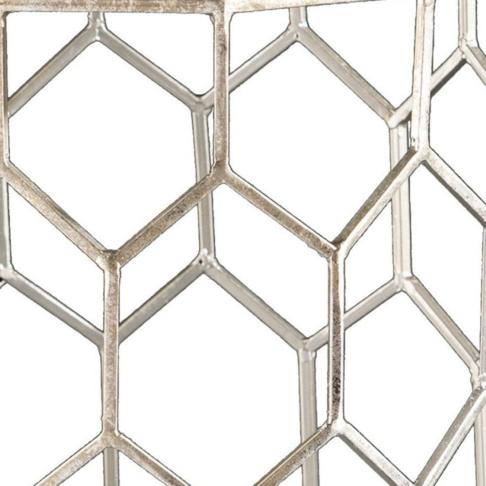 18" Antiqued Gold Honeycomb Hexagonal End Table HomeRoots
