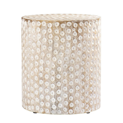 18" Washed White Solid Wood Round End Table HomeRoots