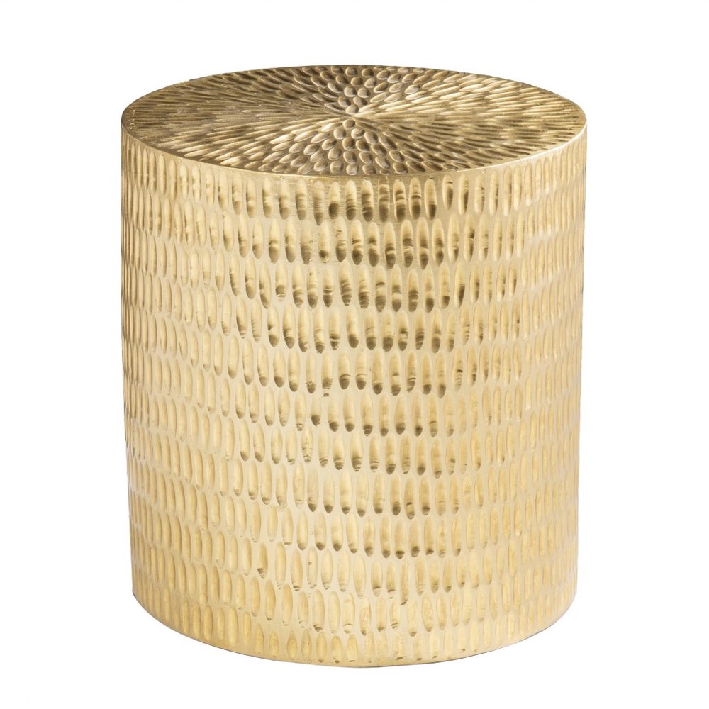 18" Gold Manufactured Wood And Solid Wood Round End Table HomeRoots