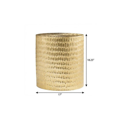 18" Gold Manufactured Wood And Solid Wood Round End Table HomeRoots