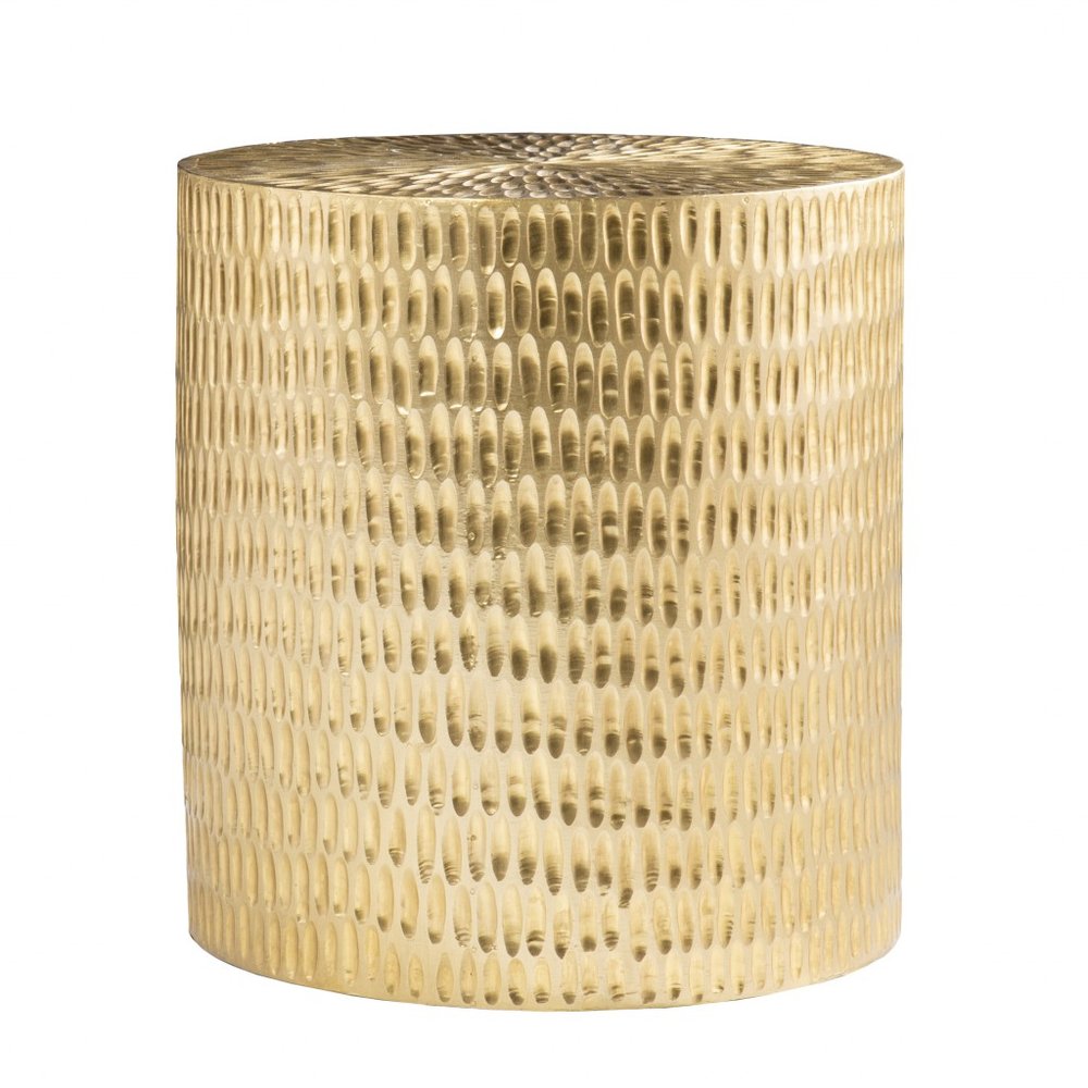 18" Gold Manufactured Wood And Solid Wood Round End Table HomeRoots
