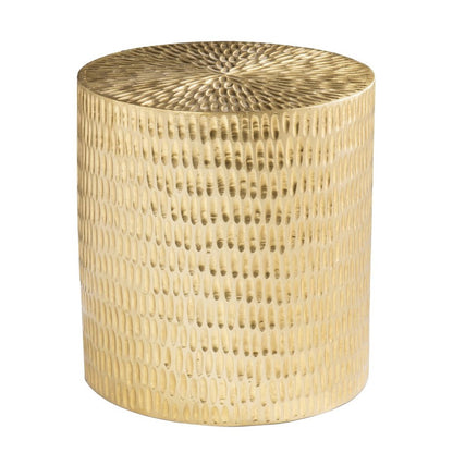 18" Gold Manufactured Wood And Solid Wood Round End Table HomeRoots