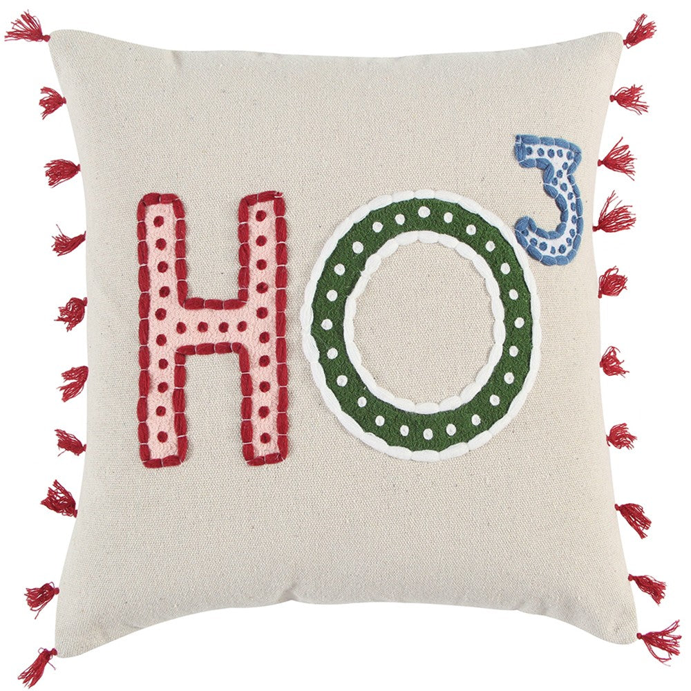 Beige Red Holiday Whimsical Throw Pillow FurniFindUSA