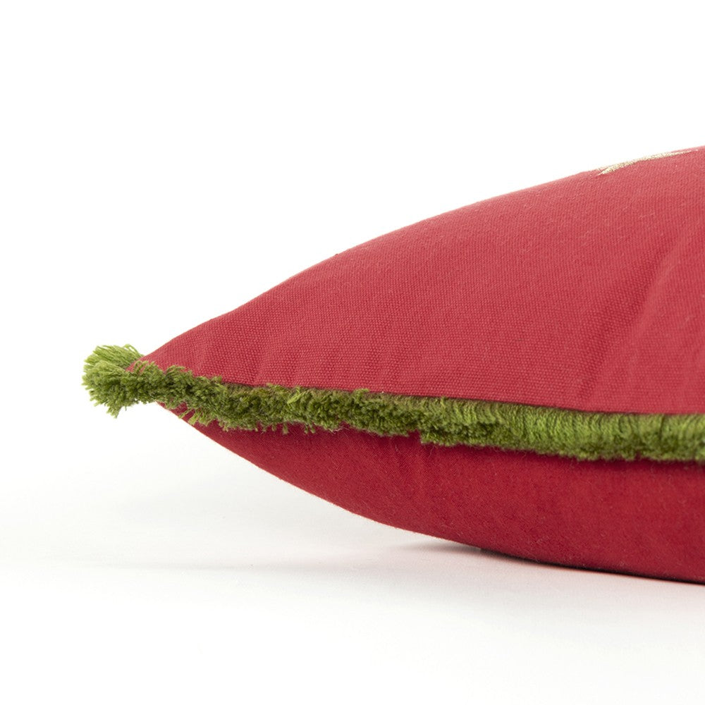 Red Green Sparkle Embroidered Throw Pillow FurniFindUSA