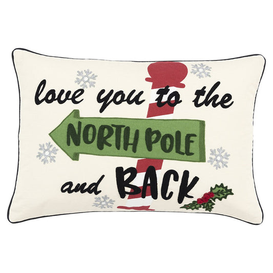 14" X 20" Off White Christmas Cotton Throw Pillow FurniFindUSA