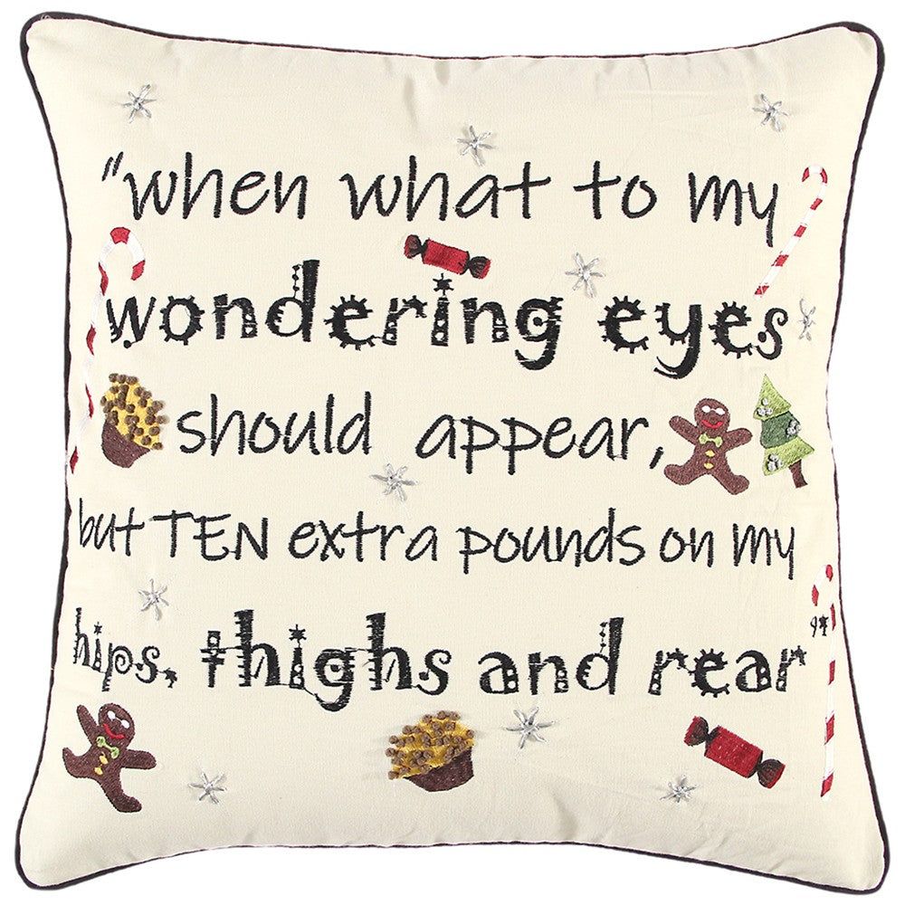 Ivory and Black Modern Christmas Sentiment Whimsical Throw Pillow FurniFindUSA