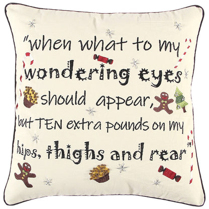 Ivory and Black Modern Christmas Sentiment Whimsical Throw Pillow FurniFindUSA