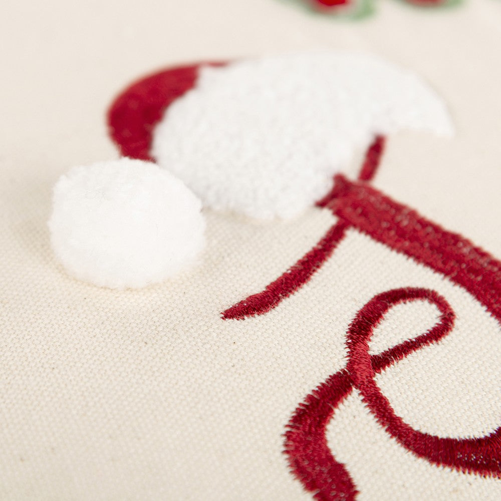 Ivory Red Cheeky Santa Sentiment Throw Pillow FurniFindUSA