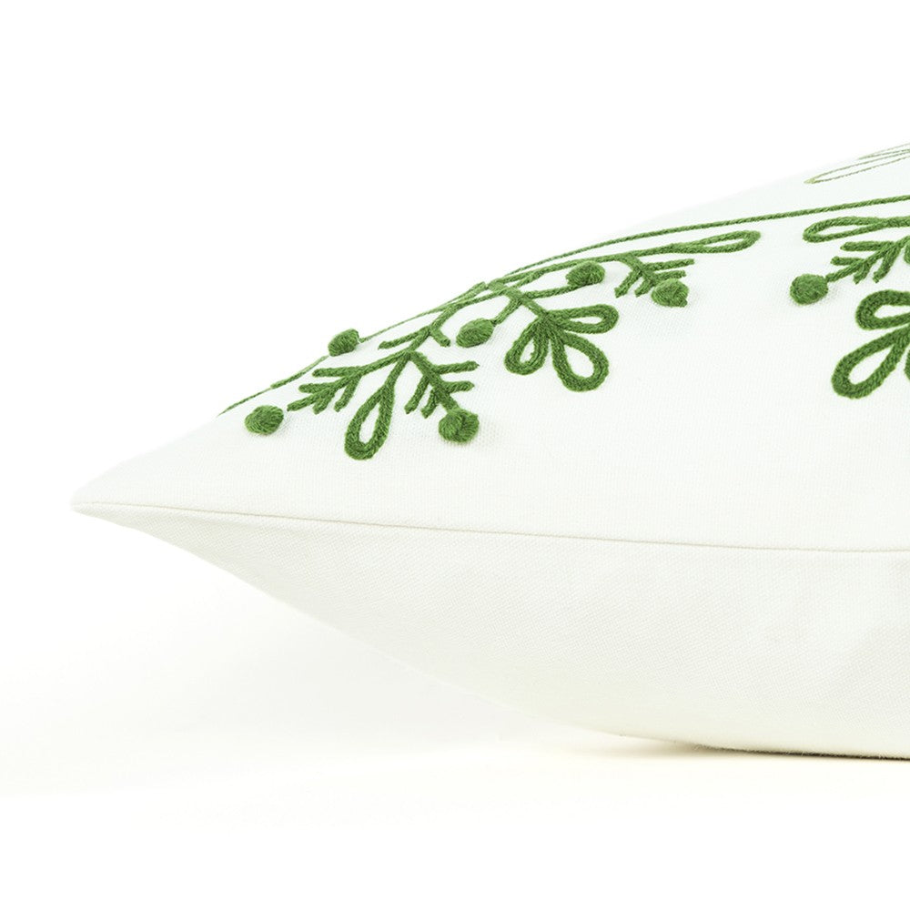 Chase the Snowflakes Green and White Decorative Throw Pillow FurniFindUSA
