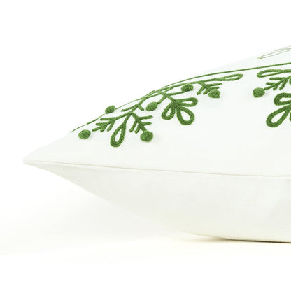 Chase the Snowflakes Green and White Decorative Throw Pillow FurniFindUSA