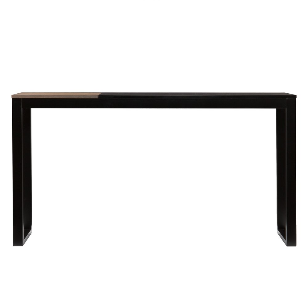56" Natural and Black and Black Sled Console Table HomeRoots