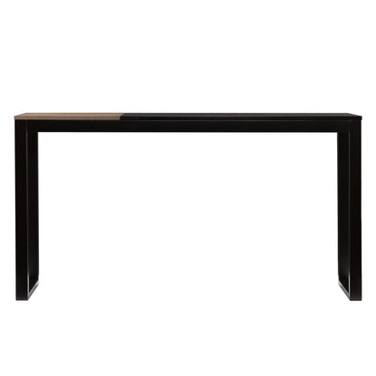 56" Natural and Black and Black Sled Console Table HomeRoots