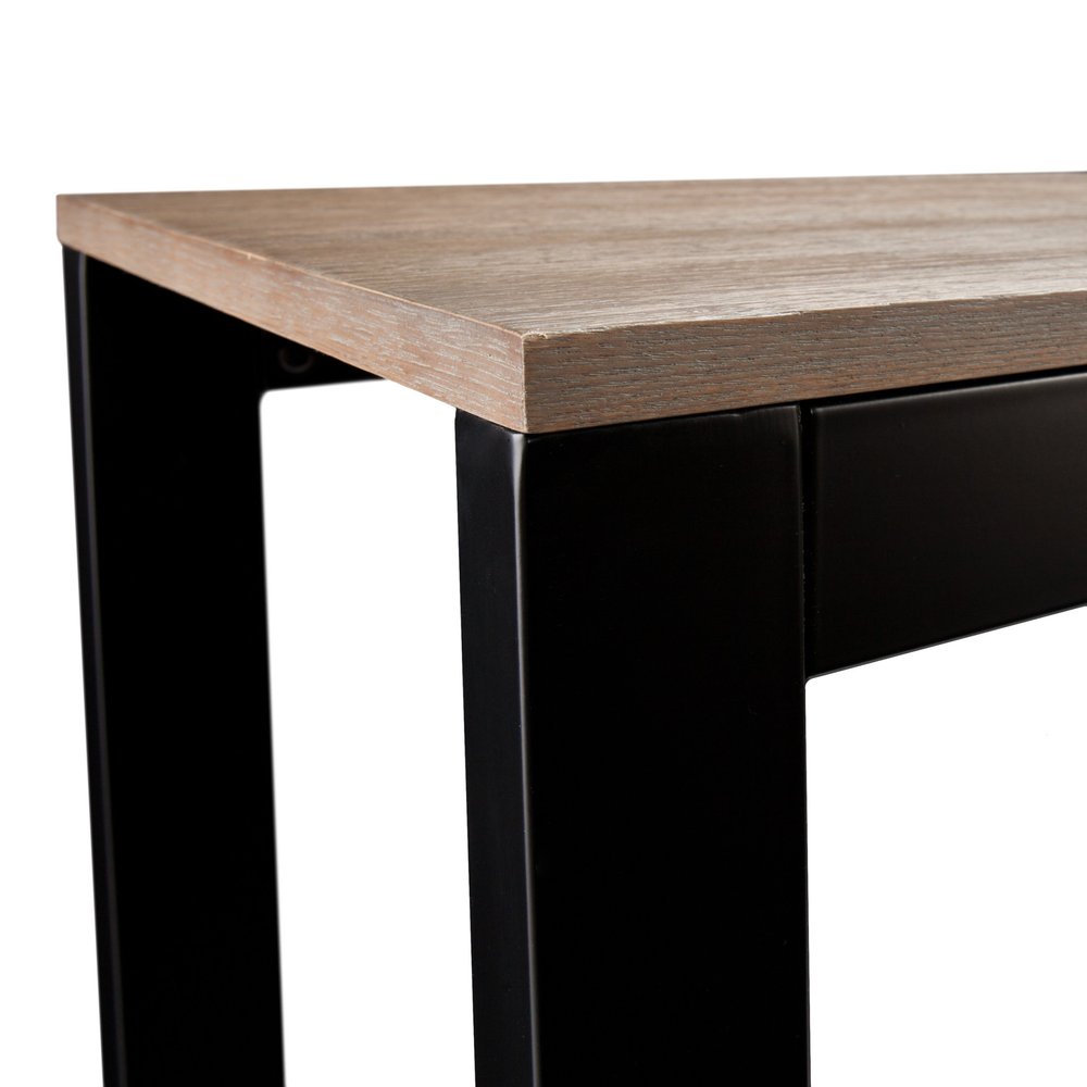 56" Natural and Black and Black Sled Console Table HomeRoots