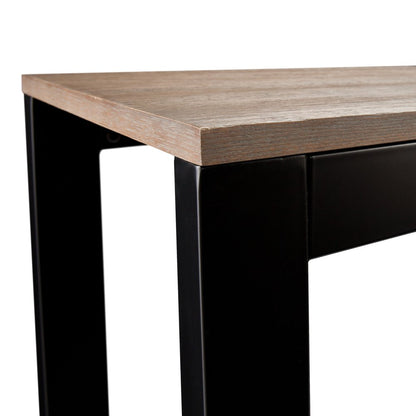 56" Natural and Black and Black Sled Console Table HomeRoots