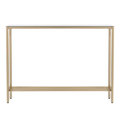 36" Silver and Gold Mirrored Glass Console Table HomeRoots