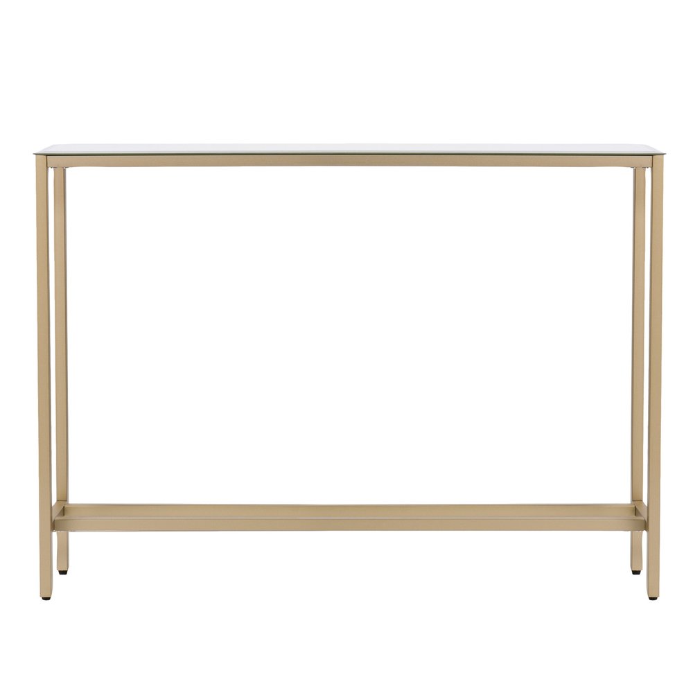 36" Silver and Gold Mirrored Glass Console Table HomeRoots