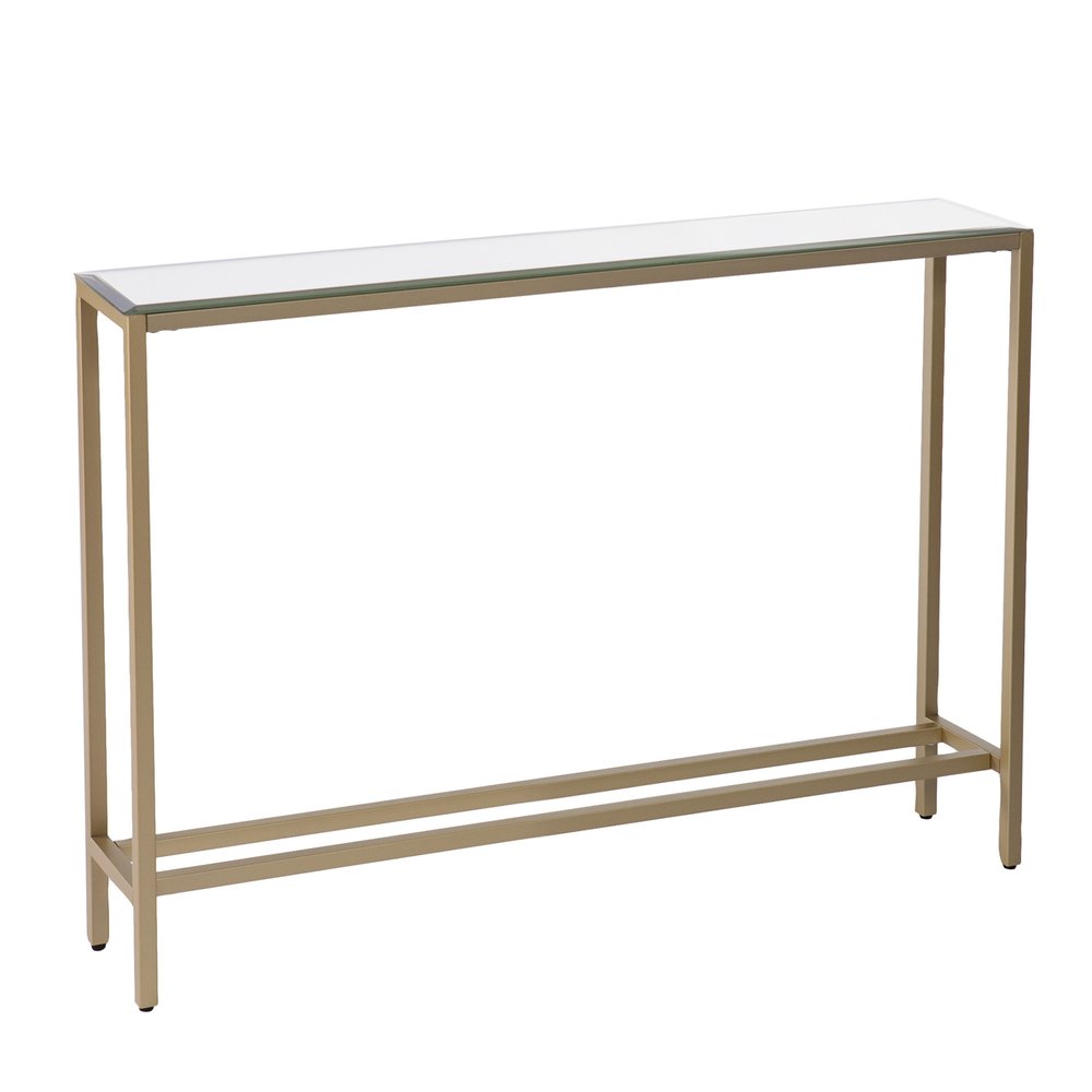 36" Silver and Gold Mirrored Glass Console Table HomeRoots