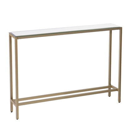 36" Silver and Gold Mirrored Glass Console Table HomeRoots