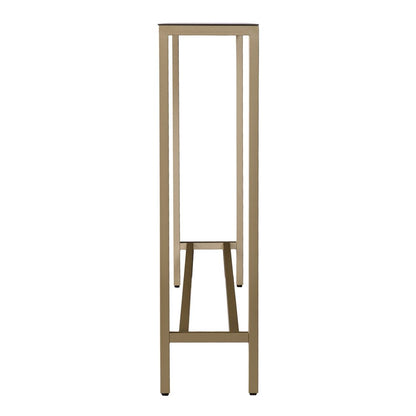 36" Silver and Gold Mirrored Glass Console Table HomeRoots