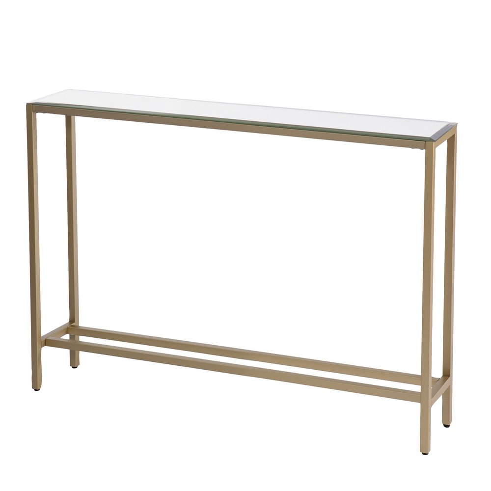 36" Silver and Gold Mirrored Glass Console Table HomeRoots