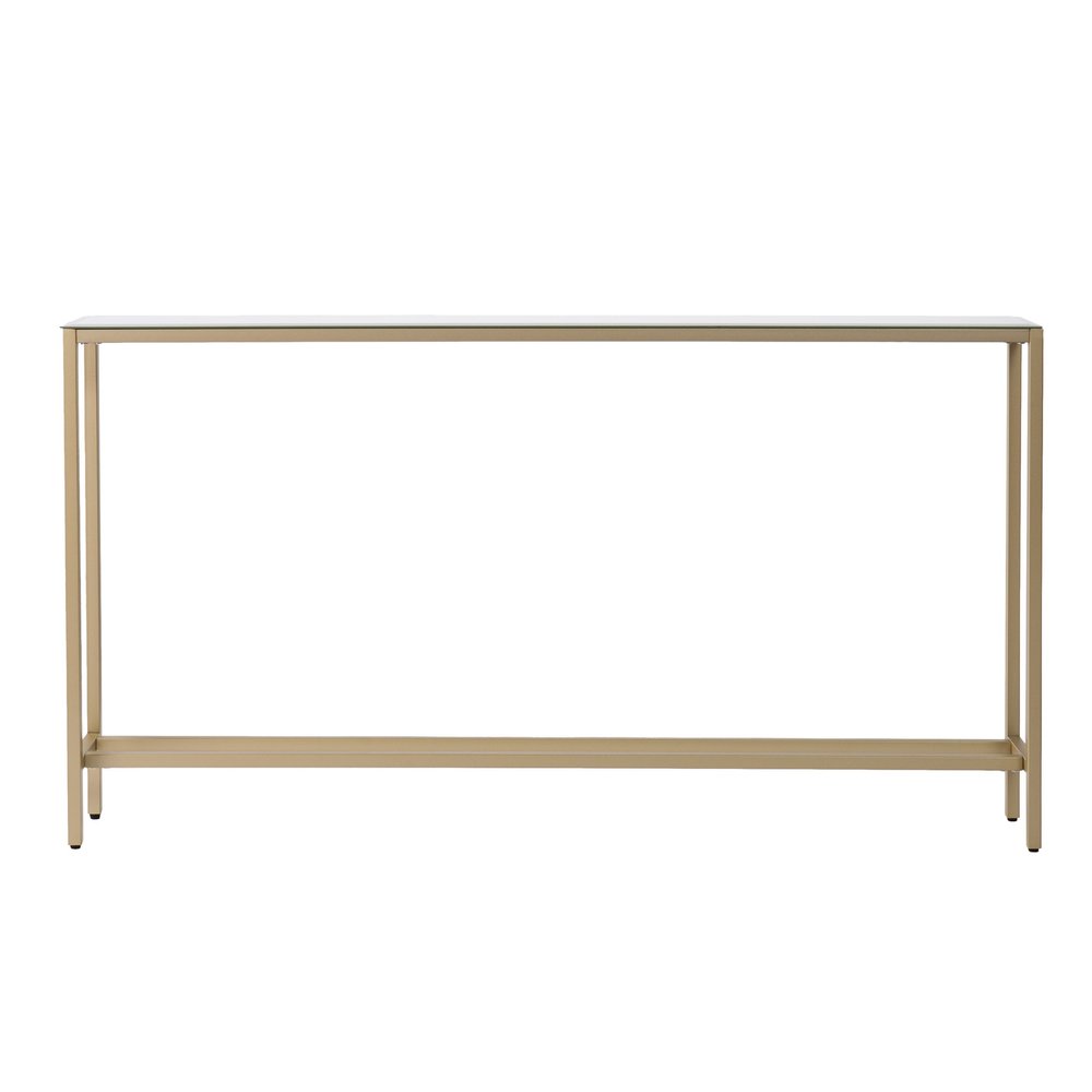 56" Silver and Gold Mirrored Glass Console Table HomeRoots