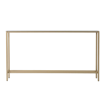 56" Silver and Gold Mirrored Glass Console Table HomeRoots