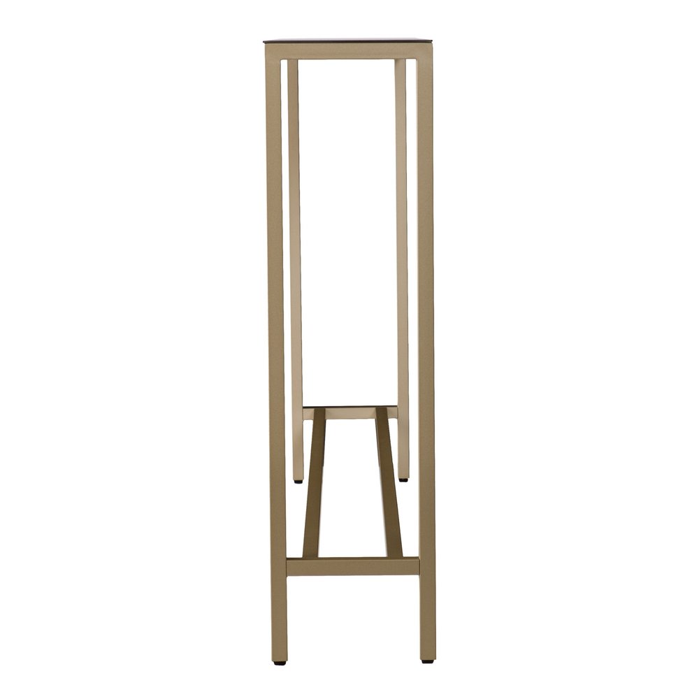 56" Silver and Gold Mirrored Glass Console Table HomeRoots