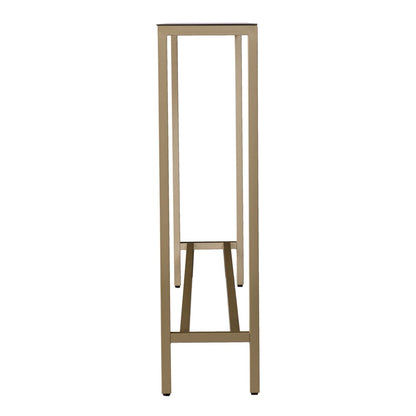 56" Silver and Gold Mirrored Glass Console Table HomeRoots