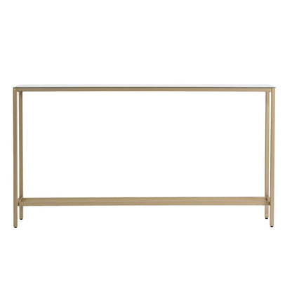 56" Silver and Gold Mirrored Glass Console Table HomeRoots