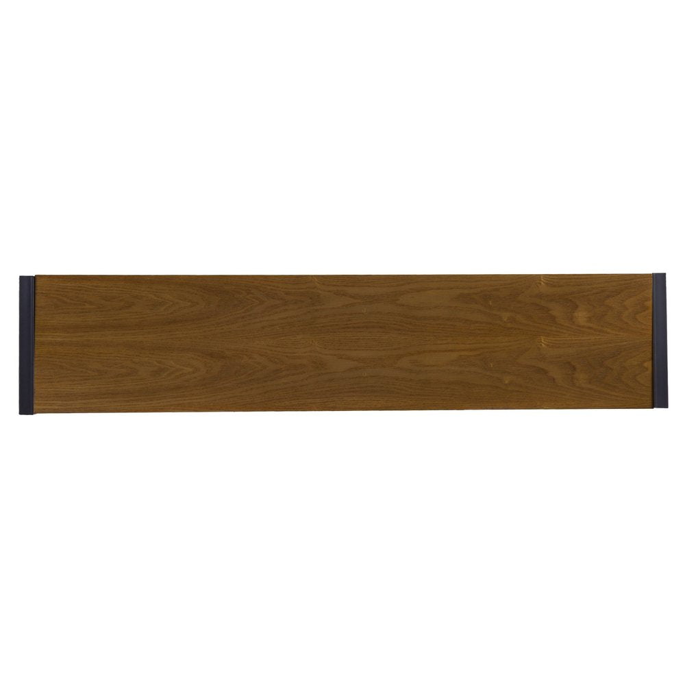 54" Gray Brown and Black Distressed Sled Console Table HomeRoots