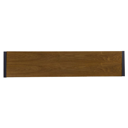54" Gray Brown and Black Distressed Sled Console Table HomeRoots