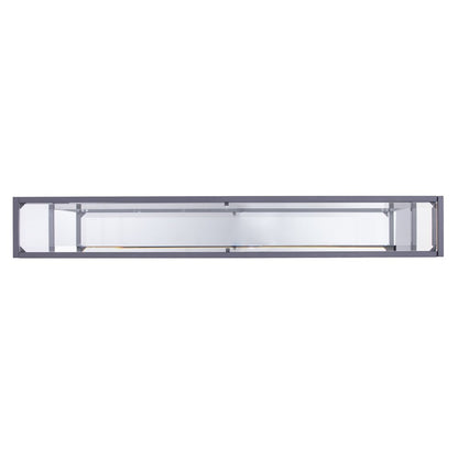56" Clear and Silver Glass Mirrored Floor Shelf Console Table With Storage HomeRoots