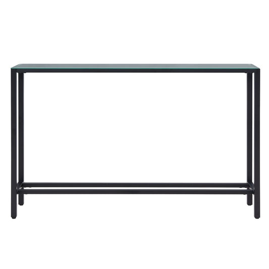 56" Black Mirrored Glass Console Table HomeRoots