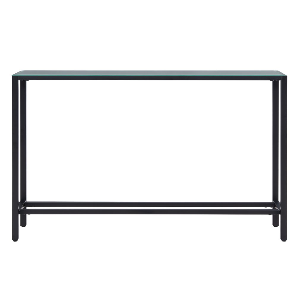 56" Black Mirrored Glass Console Table HomeRoots