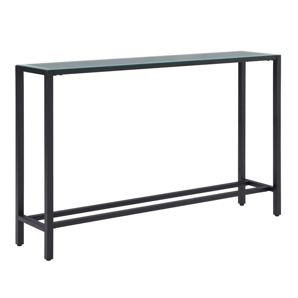 56" Black Mirrored Glass Console Table HomeRoots