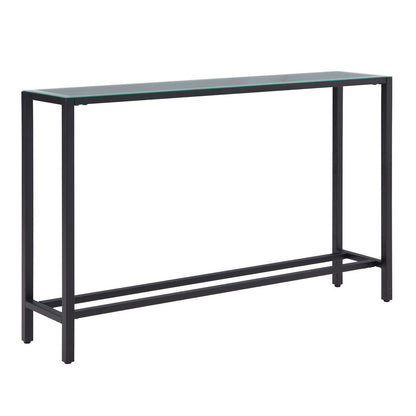 56" Black Mirrored Glass Console Table HomeRoots