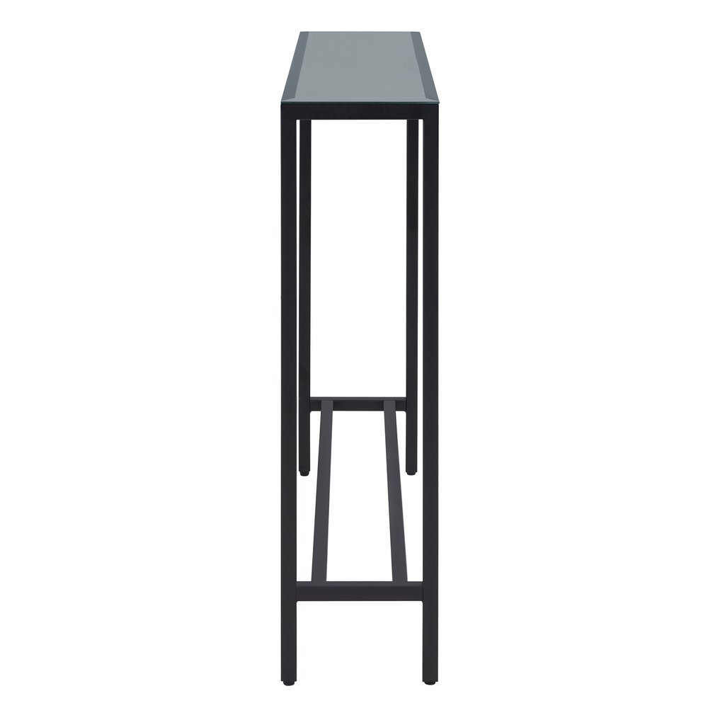 56" Black Mirrored Glass Console Table HomeRoots