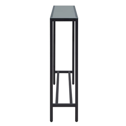56" Black Mirrored Glass Console Table HomeRoots