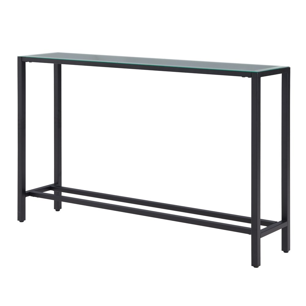 56" Black Mirrored Glass Console Table HomeRoots