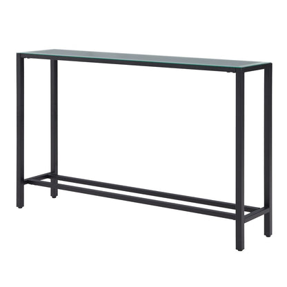 56" Black Mirrored Glass Console Table HomeRoots